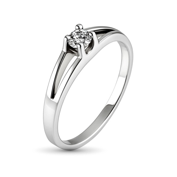 Кольцо из белого золота с бриллиантом