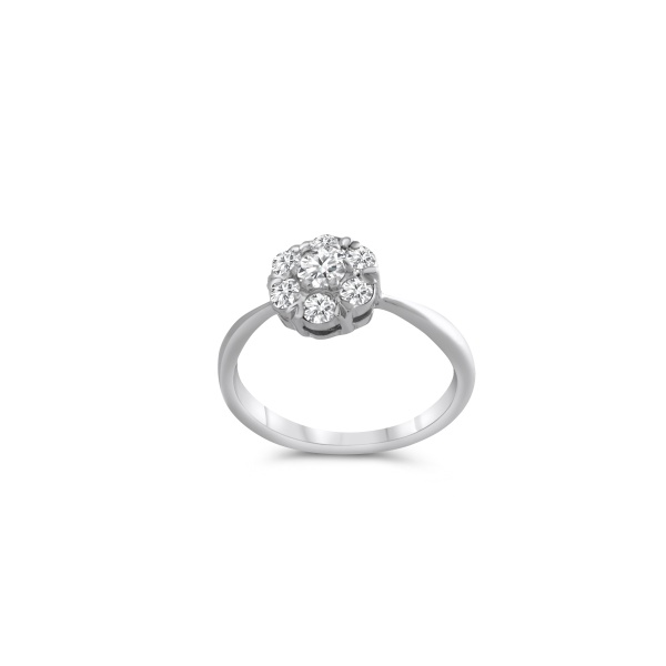 Кольцо из белого золота с бриллиантами