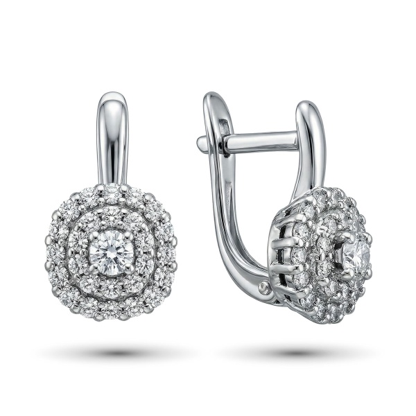 Серьги из белого золота с бриллиантами