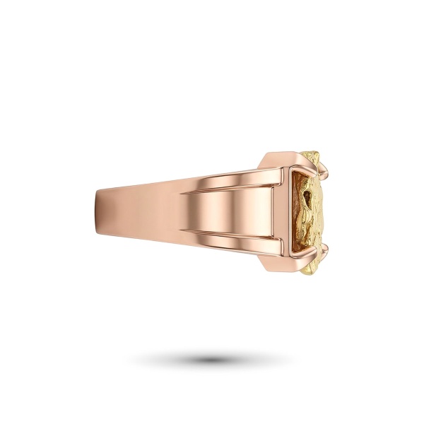 Кольцо из красного золота с самородком