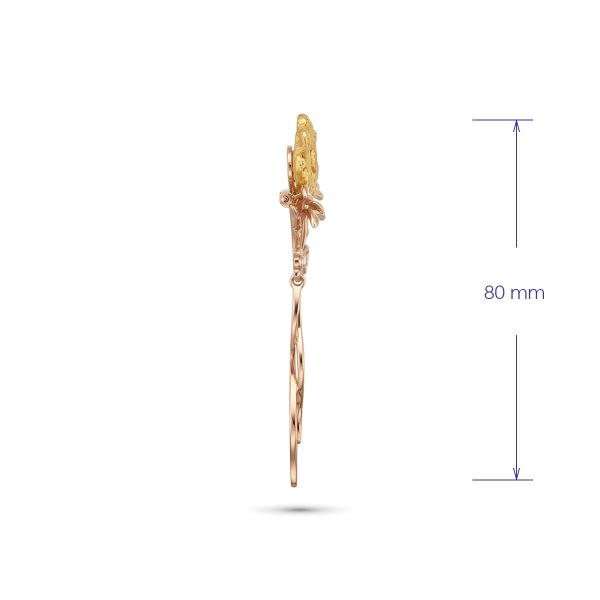 Брошь из красного золота с самородком