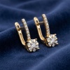 Серьги из желтого золота с бриллиантами