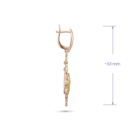 Серьги из красного золота с самородком