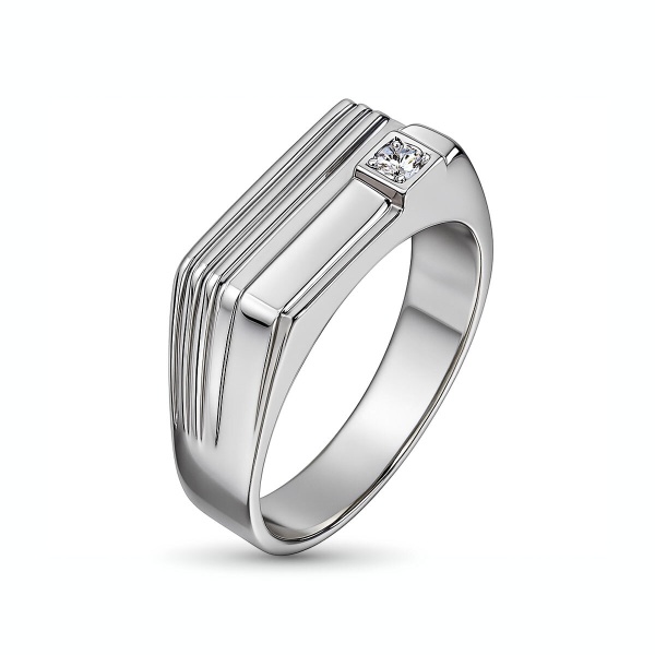 Кольцо из белого золота с бриллиантом