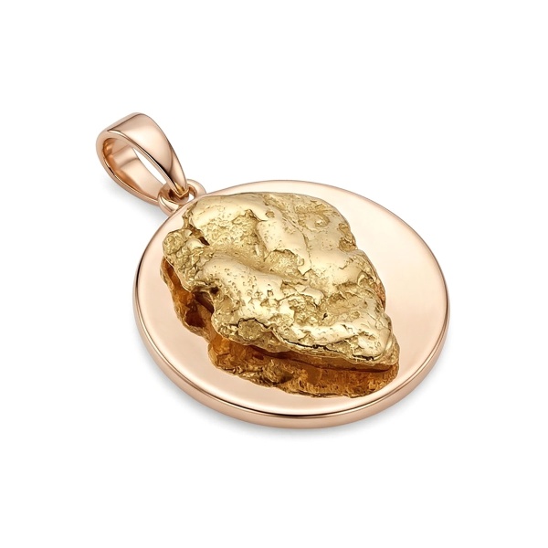 Подвеска из красного золота с самородком
