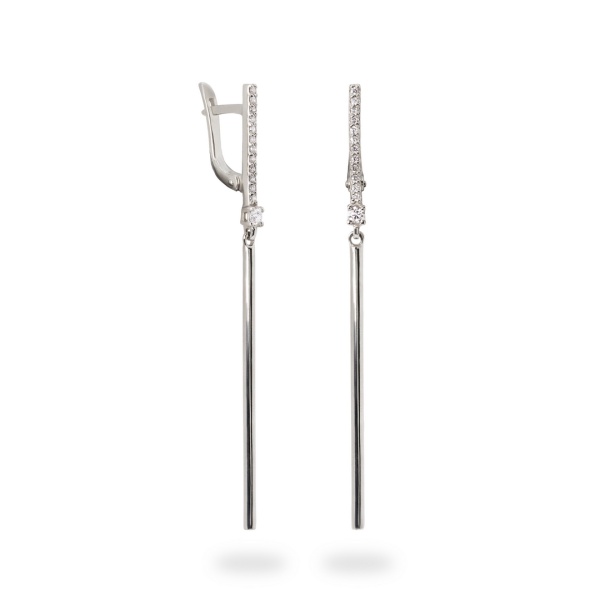 Серьги из белого золота с бриллиантами