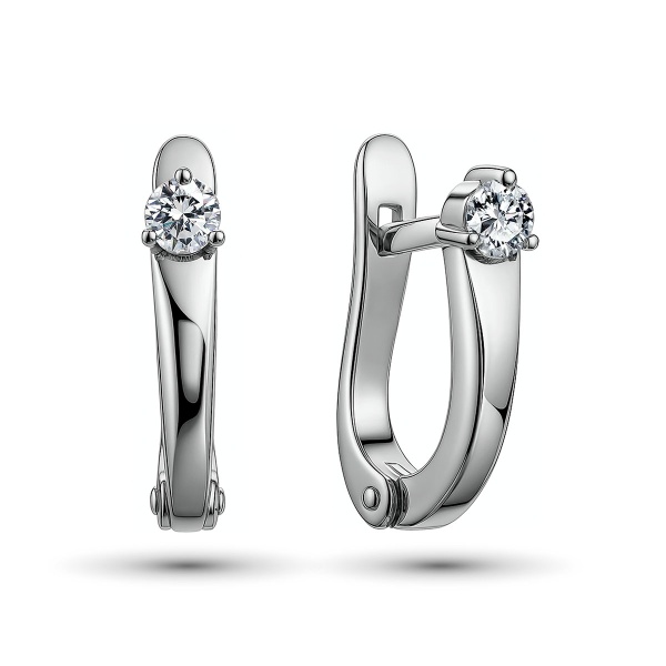 Серьги из белого золота с бриллиантами