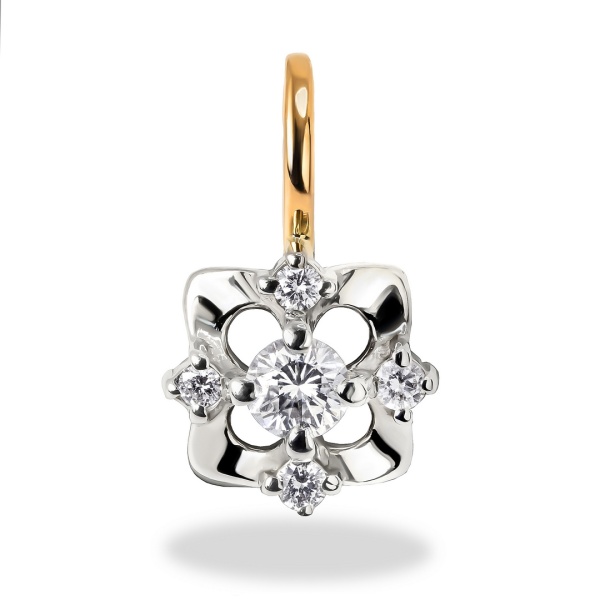 Подвеска из комбинированного золота с бриллиантами