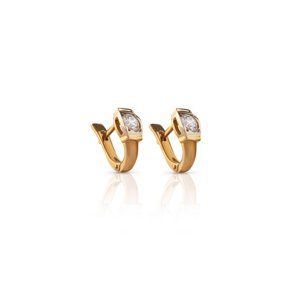 Серьги из желтого золота с бриллиантами