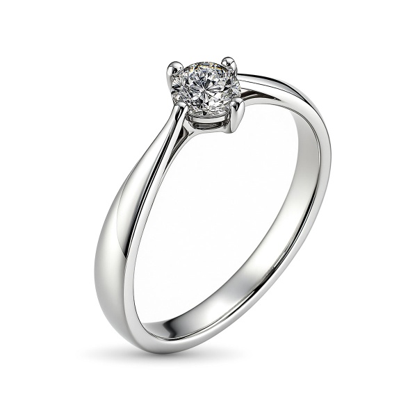 Кольцо из белого золота с бриллиантом