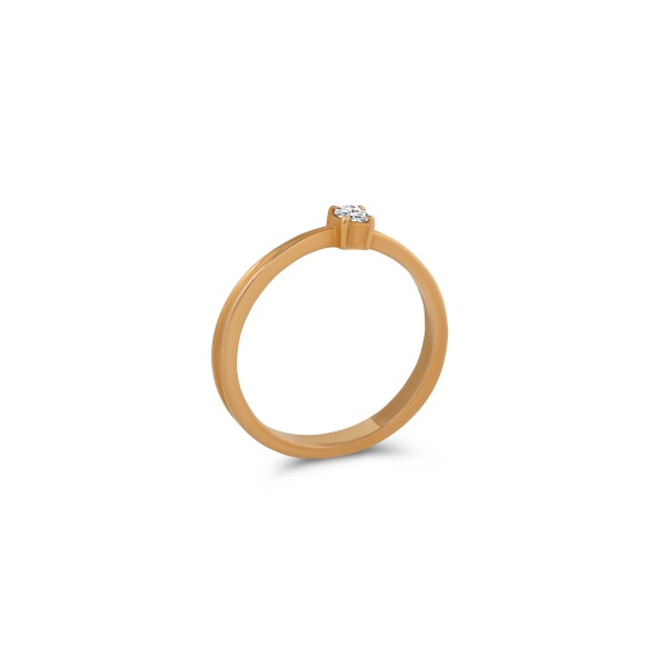 Кольцо из желтого золота с бриллиантом