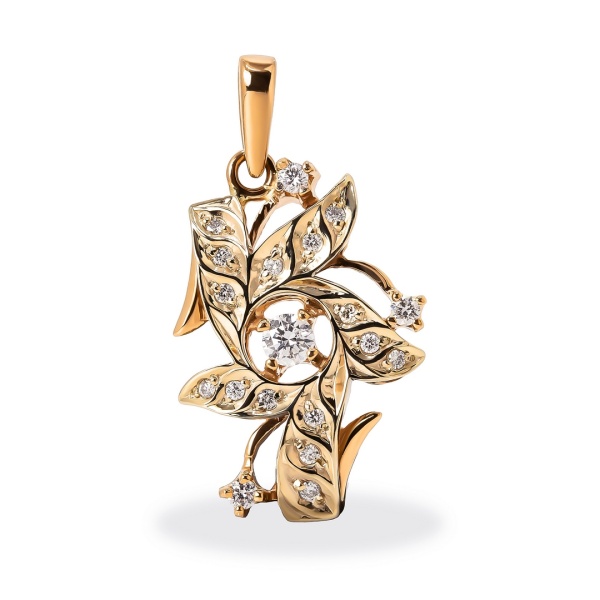 Подвеска из комбинированного золота с бриллиантами