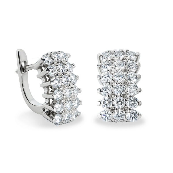 Серьги из белого золота с бриллиантами