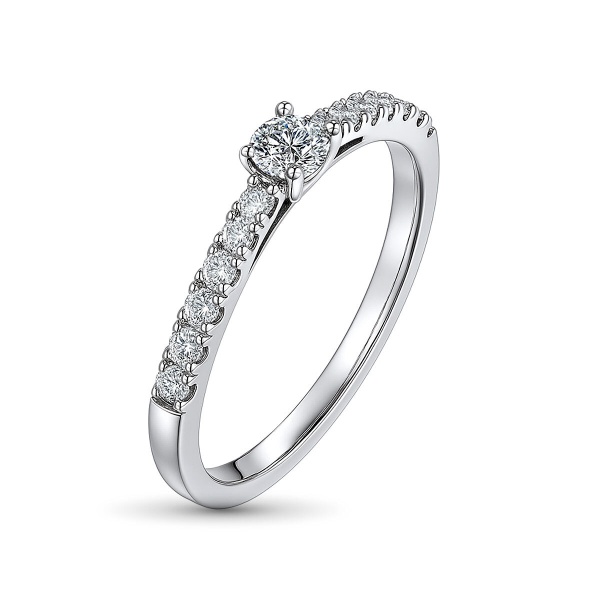 Кольцо из белого золота с бриллиантами