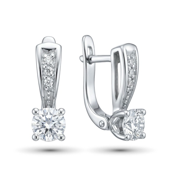 Серьги из белого золота с бриллиантами