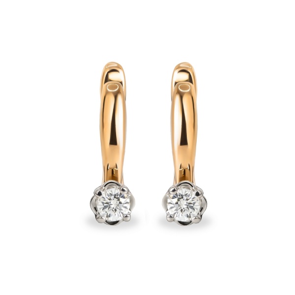 Серьги из комбинированного золота с бриллиантами