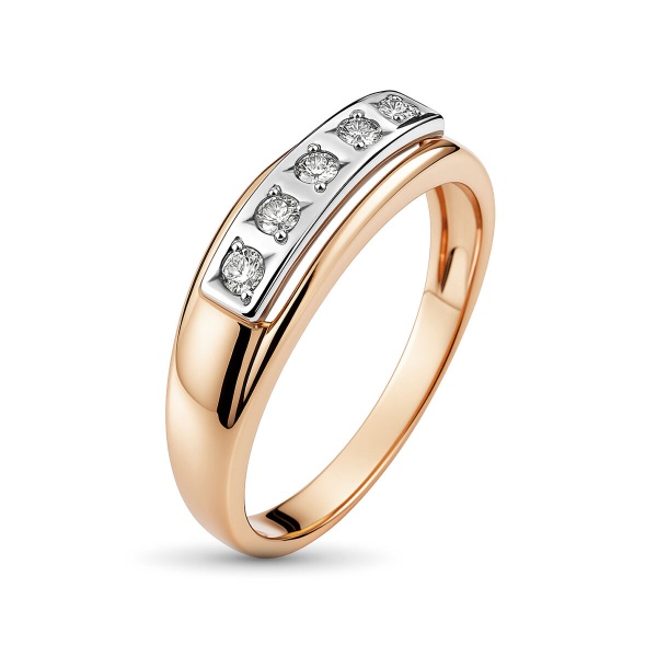 Кольцо из комбинированного золота с бриллиантами