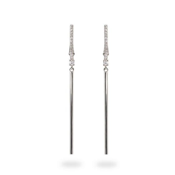 Серьги из белого золота с бриллиантами