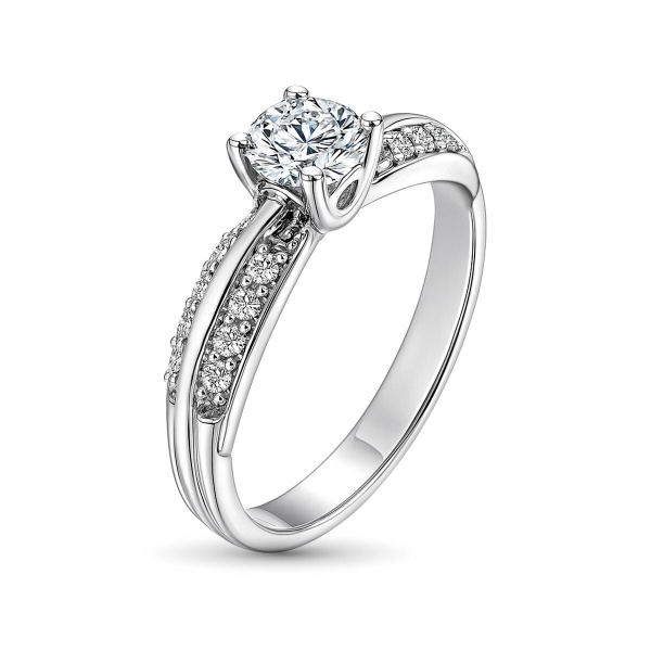 Кольцо из белого золота с бриллиантами