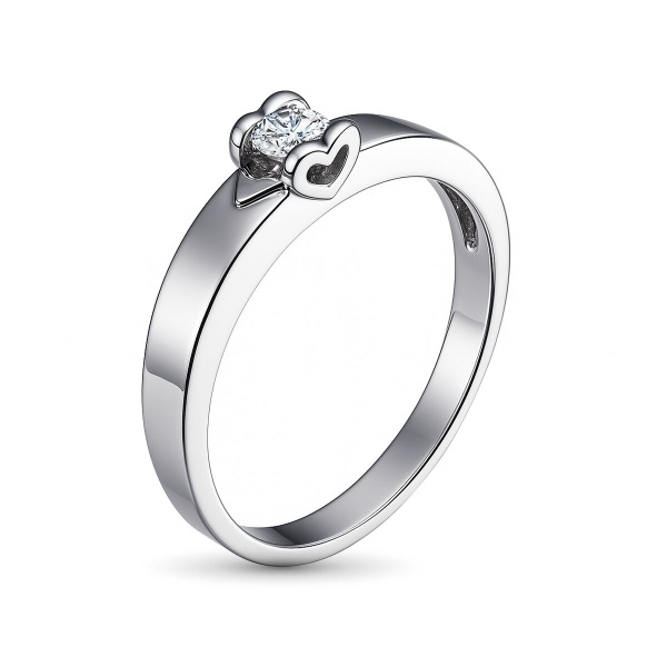 Кольцо из белого золота с бриллиантом