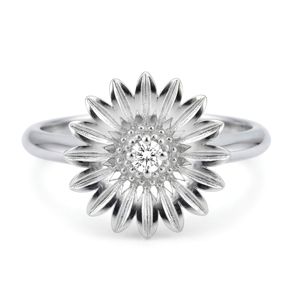 Кольцо из белого золота с бриллиантом