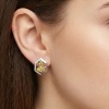 Серьги из белого золота с самородком