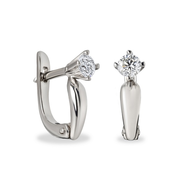 Серьги из белого золота с бриллиантами