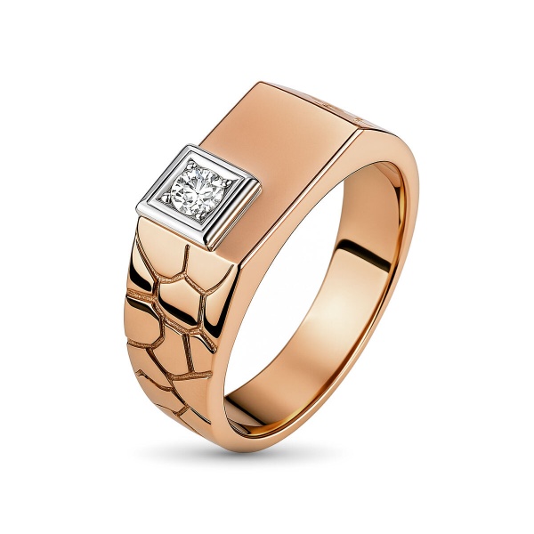 Кольцо из комбинированного золота с бриллиантом