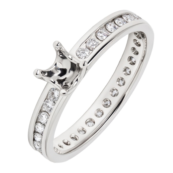 Кольцо из белого золота с бриллиантами