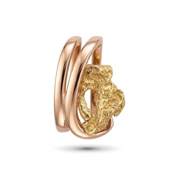 Подвеска из красного золота с самородком