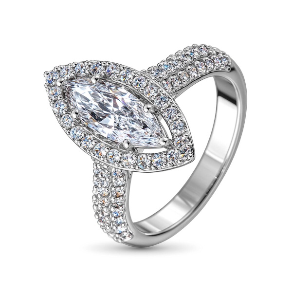 Кольцо из белого золота с бриллиантами