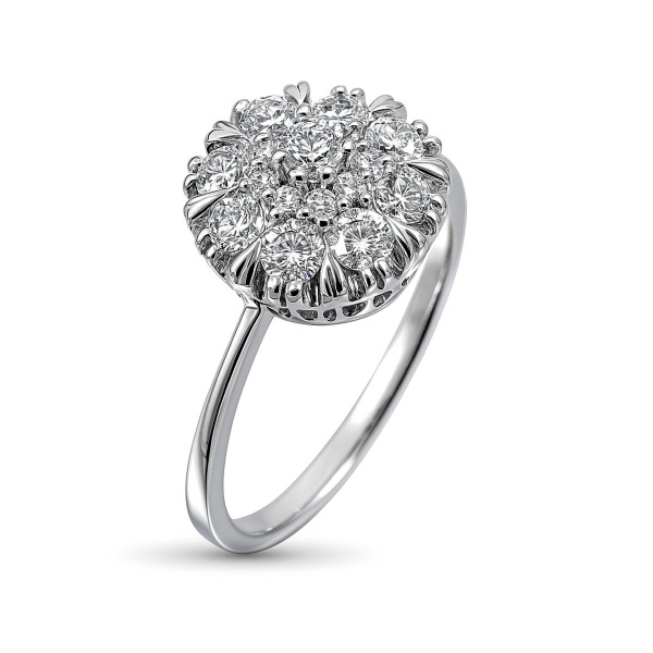 Кольцо из белого золота с бриллиантами