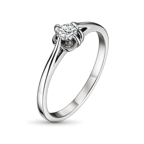 Кольцо из белого золота с бриллиантом