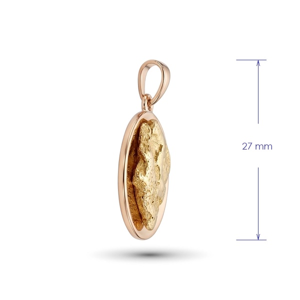 Подвеска из красного золота с самородком