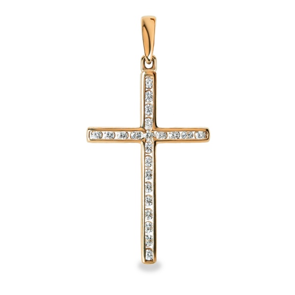 Подвеска из красного золота с бриллиантами