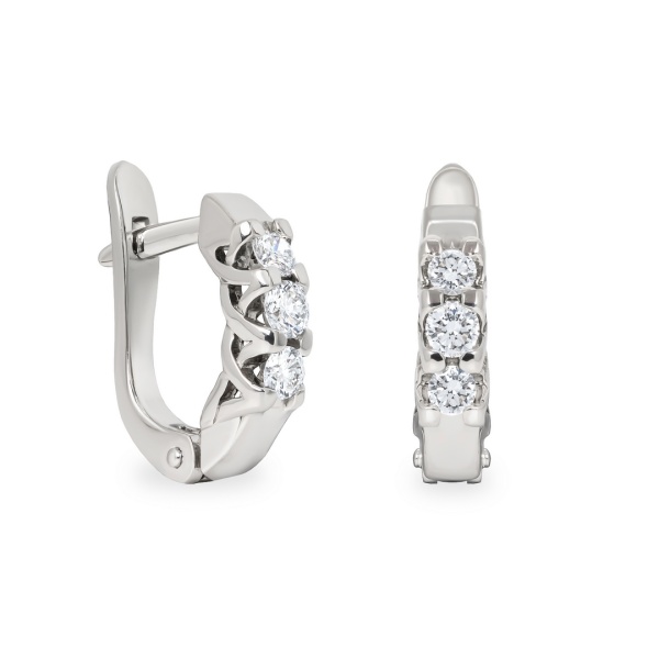 Серьги из белого золота с бриллиантами