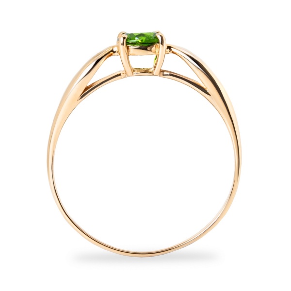 Кольцо из красного золота с хромдиопсидом