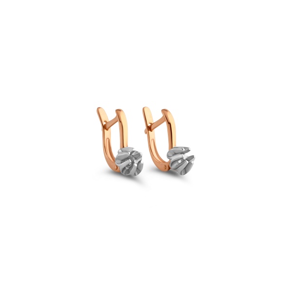 Серьги из комбинированного золота