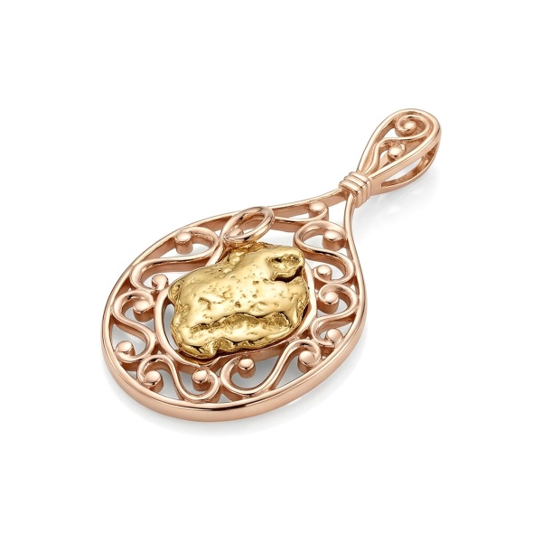 Подвеска из красного золота с самородком