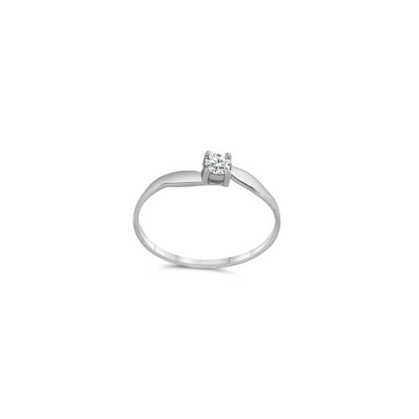 Кольцо из белого золота с бриллиантом