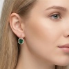 Серьги из красного золота с фианитом и изумрудом