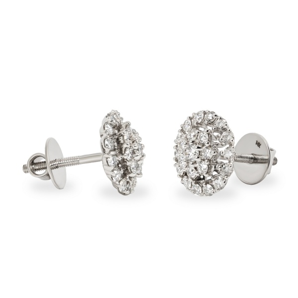 Серьги из белого золота с бриллиантами