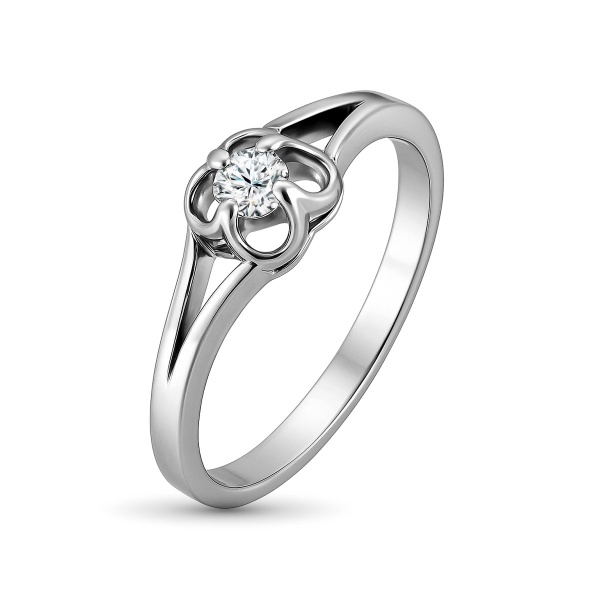 Кольцо из белого золота с бриллиантом