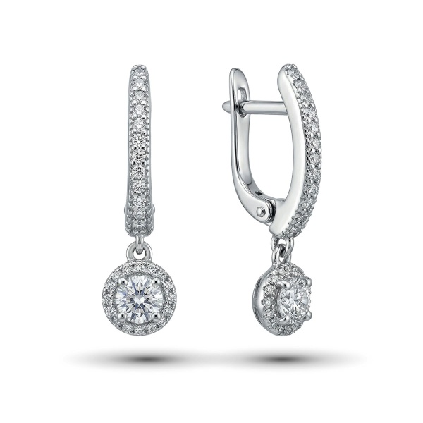 Серьги из белого золота с бриллиантами