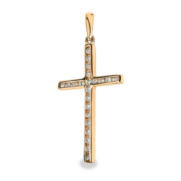 Подвеска из красного золота с бриллиантами