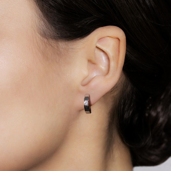 Серьги из белого золота с бриллиантами