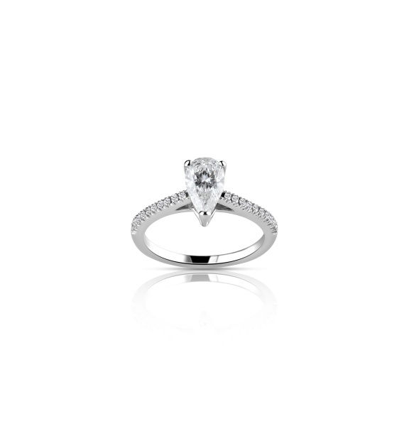 Кольцо из белого золота с бриллиантами