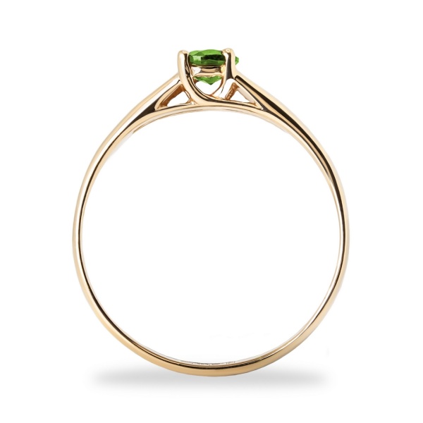 Кольцо из красного золота с хромдиопсидом