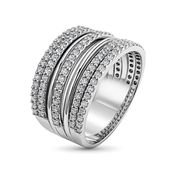 Кольцо из белого золота с бриллиантами