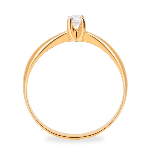 Кольцо из красного золота с бриллиантом